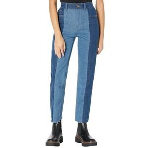 DL1961 Patti Straight Leg High Rise Vintage Ankle Jeans Blue Two Tone Size 30